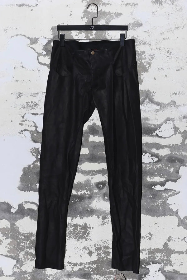 m.a+ 5-pocket medium trousers Italy Artisan MA-P282-DAV0.5-HEI Black Cowhide P282
